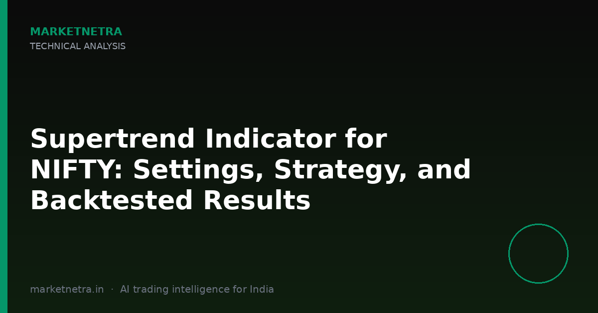 Supertrend Indicator for NIFTY: Settings, Strategy, and Backtested Results